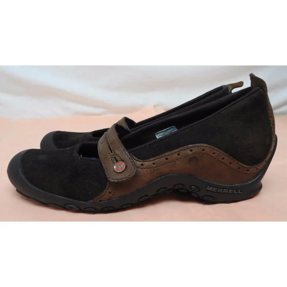 Merrell 8 M brown clogs leather suede mary jane leather shoes expresso